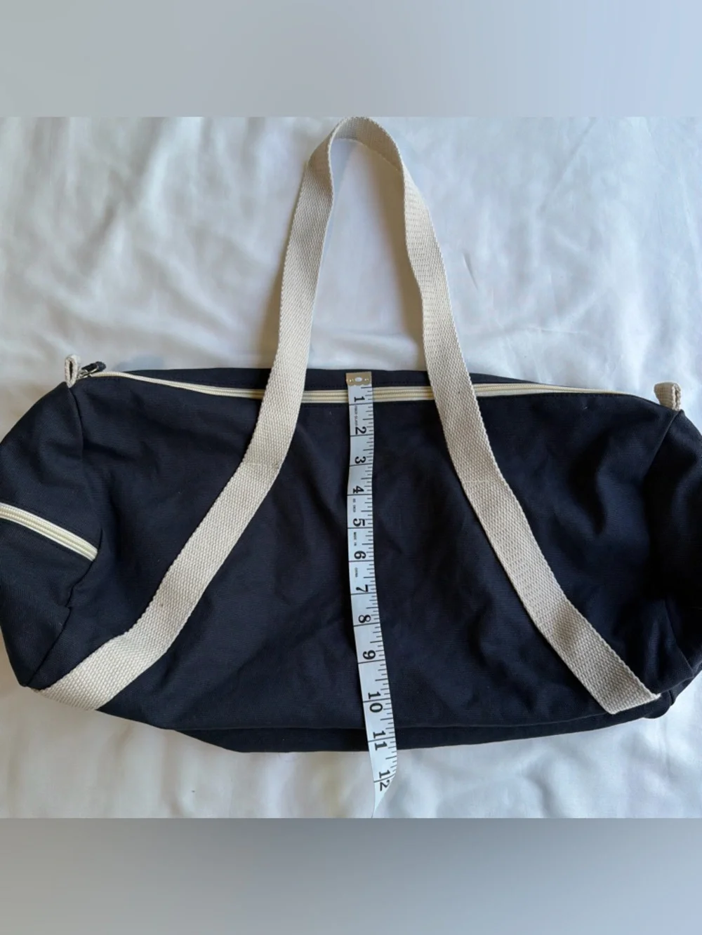 Bloomingdale’s Weekender Duffel Bag - Navy with Cream Straps